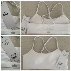Alo Women's White Airlift Intrigue athletic yoga Sports Bra NWT SZ M ret: $78